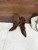 Botas de tornozelo de salto alto com bico fino em camurça versáteis, estilo europeu e americano