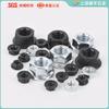 Grado 4, Grado 8, Zinc Azul-Blanco Grado 8, Grado 10 Tuerca Hexagonal con Brida Pavonada M3-M24
