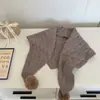 Bufanda Triangular de Lana Tejida para Otoño e Invierno Color Sólido Versátil Caliente Protección para el Cuello Moda de Gama Alta Pequeño Chal de Bola de Pelo Hombro