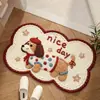Alfombrilla de Diatomeas tipo Dibujo Animado con Textura de Hilo Tejido, Alfombrilla Absorbente Antideslizante para Baño, Alfombrilla Resistente a la Suciedad y Fácil de Mantener