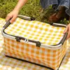 Canasta de picnic en stock cesta aislada cesta plegable cesta de compras de supermercado bolsa de mano para picnic al aire libre camping caja para llevar entrega a domicilio