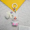Lindo Llavero de Conejo Sentado Colgante Pequeño Encanto para Mochila Accesorio Pequeño Llavero Gancho para Accesorio DIY