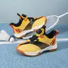 Sapatos de Tênis de Mesa Infantis para Treino Diário com Fivela Rotativa, Tênis Esportivos para Treinamento de Badminton com Tira Mágica de Velcro para Alunos do Ensino Fundamental I e II
