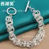 Belleza del Lago Oeste Pulsera de Anillo Doble Lisa Retorcida de Plata Joyería