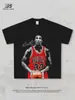 Camiseta Transfronteiriça Scottie Pippen com Estampa, Manga Curta, Tecido Pesado, Gola Pequena, Licenciada Oficialmente por Pippen