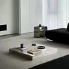 Mesa de Café Cuadrada Minimalista Italiana de Acero Inoxidable Sala de Estar Hogar Apartamento Pequeño 2025 Nuevo Lujo Accesible Diseñador de Gama Alta