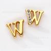 8MM Dourado Meio Diamante Letra DIY Acessórios de Joia Peças Vestíveis Acessórios Liga de Zinco Contas de Letras Inglesas