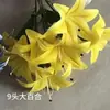 9 Ramos Grandes de Lirios Artificiales para Bodas, Flores Decorativas para Arreglos de Boda, Flores Falsas para Paisajismo y Arreglos de Piso