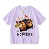 2026 Novo Plano de Transformação do Castor Camiseta Infantil de Algodão Puro Manga Curta Verão Desenho Animado Tendência Top para Meninos e Meninas