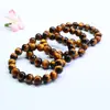 Pulsera de Piedra Ojo de Tigre Amarillo Natural Grado 5A Guan Yu Pulsera de Perlas Redondas de Ojo de Tigre Venta al por Mayor en Transmisión en Vivo S5040601