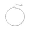 092 Pulsera de hebra de plata esterlina brillante versátil minimalista con diseño de nicho de lujo ligero estilo coreano INS textura para mujer S925