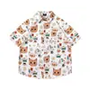Camisetas de Manga Corta Divertidas con Dibujos Animados y Graffiti Estilo Hong Kong Veranieño para Hombres y Mujeres Estilo Dopamina Sueltas Dulces Florales Camisas Modernas