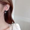 Pendientes de diseño de nicho con sentido avanzado, pendientes de Internet Celebrant que combinan con todo, broche de plata, pendientes de cristal cuadrados con flores vintage de otoño e invierno para mujer