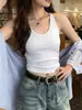 Camisola de Moda para Mujer con Cuello Halter, Diseño Primavera/Verano con Copas, Adecuada para Usar en Capas o Sola, Top sin Mangas para Mujer