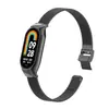 Adequado para Pulseira de Relógio Xiaomi Mi Band 8 Milanês Aço Inoxidável Pulseira de Pulso Fecho Deslizante Caixa de Metal Pulseira de Relógio Xiaomi Mi Band 7