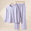 Pijama Feminino De Rong, Estilo Outono e Inverno, Forrado com Fleece, Espessado, Acolchoado, Quente, Conjunto de Manga Longa Estilo Japonês, Roupa de Casa com Toque de Luxo