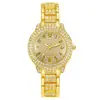 Relógio Feminino Popular de Moda Cravejado com Diamantes, Relógio de Quartzo Romano, Estilo Pulseira, Relógio de Moda de Luxo para Meninas