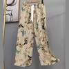 Pantalones de Pijama de Algodón Finos de Verano para Mujer con Estampado de Dibujos Animados, Pantalones de Pierna Ancha para Mujeres Embarazadas, Tallas Grandes, Adecuados para Usar Afuera, Pantalones Largos de Algodón, Exportación