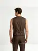 2026 Nuevo Chaleco de Traje para Hombre Europeo y Americano de Corte Delgado Color Sólido Cuello en V Chaleco Casual de Negocios de un Solo Botón Talla Europea para Hombre