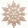 Decoraciones Navideñas 10cm Copos de Nieve, Copos de Nieve de Plástico con Purpurina, Decoración para Árbol de Navidad Colgantes de Copo de Nieve Huecos