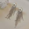 Pendientes de borla de plata con mariposa de circonita, dulces y exquisitos, estilo femenino, ligeros, de lujo, de alta gama, retro, combinables con todo.