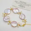 Pulseira de Pérolas de Zhuji 12-13mm Pérolas Naturais de Água Doce Irregulares Botão Barroco Tendência de Nicho Estilo Luxo Leve