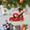 Nuevos productos transfronterizos: colgadores planos de acrílico con dibujos animados para coche, colgadores para árboles de Navidad y decoraciones para el hogar.