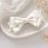 Grampo Elegante para Prender Rabo de Cavalo Alto para Mulheres, Presilha de Garra Estilo Retrô Primavera/Verão, Presilha de Cabelo Plissada Grande com Estampa de Leopardo