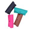 Estuche de cuero con botón a presión para gafas, estuche de alta gama para gafas de sol, caja de almacenamiento simple y portátil, bolsa suave hecha a mano para gafas de sol