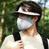 Mascarilla de Protección Solar para Hombres, Balaclava Facial de Protección UV Completa para Verano, Balaclava Facial con Visera de Seda de Hielo, Máscara Parasol Todo en Uno