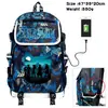 Mochila de lona para jóvenes con cola de goblin, carga USB, mochila escolar para estudiantes, mochila para viajes al aire libre