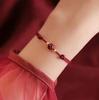 Cuentas de Transferencia Benmingnian Amantes Mismo Estilo Cinabrio Púrpura Cuerda Roja Tejida Pulsera de Mujer Cuerda de Mano Simple para Hombre Cadena para Tobillo