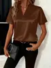 2026 Sitio Independiente Deseo Amazon Más Vendido Primavera y Verano Simple Casual Versátil Cuello en V Holgado Camisa Top