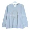 Sudadera de Algodón para Mujer de Otoño con Letras Circulares de Pedrería, Cuello Redondo, Corte Holgado, Manga Larga Casual, Estilo Otoño, Ropa Personalizada de Fábrica