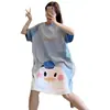Vestido Pijama para Mujer, Pijama de Verano de Manga Corta para Mujeres Embarazadas, Talla Grande, Estilo Largo, Ropa de Verano Dulce y Linda, Atuendo Perfecto para Amigas Estudiantes, Ropa para el Hogar