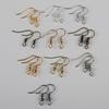 Gancho para la oreja, accesorios de joyería para bricolaje, banda de hierro de cobre, gancho para la oreja con cuentas redondas, gancho para la oreja con resorte, accesorios para aretes blancos dorados y plateados.