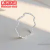 Anillo de Onda Ultrafina de Nicho, Anillo de Articulación con Textura de Cáñamo, Anillo de Acero de Titanio Cielo Estrellado Hielo Triturado Chapado en Oro de 18 Quilates