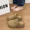 Zapatos Birkenstock retro de suela gruesa para aumentar la altura para mujer, nuevo estilo otoño 2026, mules cerrados sin talón para deslizar