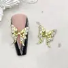 Joias para Unhas Artísticas Borboleta de Celebridade da Internet Transfronteiriça Ins Super Brilhante Liga de Metal Estereoscópica Acessórios para Unhas Completos em Diamante Atacado