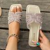 Sandalias de Verano para Mujer para Uso al Aire Libre, Moderno Estilo Nuevo 2026, Versátiles, Elegantes, Chanclas Planas Antideslizantes con Pedrería para Playa