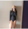 Traje de Baño Protector Solar para Mujer, Estilo Nuevo, Corte Ajustado, Conservador, Manga Larga Coreana, Mayoreo, Adelgazante, Cubre Vientre, de una Pieza, Profesional para Aguas Termales