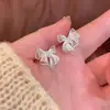 Pendientes de Encaje Hueco con Lazo Dulce para Mujer, Únicos y Delicados, Suaves y Sencillos, Pendientes Versátiles