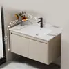 Nuevo Práctico Espacio Panal de Abeja Aluminio Gabinete de Baño Cerámica Integrado Lavabo Encimera de Lavabo Baño Apartamento Pequeño