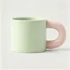 Tazas de cerámica de alta calidad, con asas grandes y forma robusta, personalizables con logotipos en colores macarrón, perfectas como recuerdos; Muestras de color disponibles para pedidos personalizados