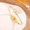 Moda Transfronteriza Pulsera de Acero de Titanio Caliente Femenina No Descolorante Elegante Versátil Personalidad Completa de Diamante Pulsera de Lujo Ligero Red Social Venta al por Mayor