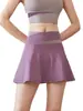 Falda Deportiva de Verano Nuevo Estilo Bloque de Color Exterior Cintura Alta para Mujer Transpirable Anti-exposición Correr Falsa de Dos Piezas Yoga Tenis