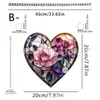 Día de San Valentín Conejito Blanco Durmiendo entre Rosas Adorno Colgante para Puerta y Ventana de Jardín Acrílico 2D Decoración Festiva