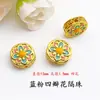 Contas Espaçadoras Multi-Furo Esmalte Cloisonné Cobre Puro Borboleta Flor de Pessegueiro Ruyi Pulseira DIY Colar de Corda Trançada Acessórios Culturais e Criativos