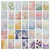 Tarjetas de Ilustración de Paisaje Estilo Pintura al Óleo Gruesa Pintada, 36 Piezas Transfronterizas, Tarjetas de Decoración de Regalo Florales Frescas Artísticas, Tarjetas de Mensaje