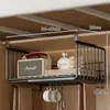 Estante de almacenamiento para litera inferior, cesta colgante, organizador de mesita de noche, estante extensible para armario de dormitorio, estante para aperitivos de cama, organizador de cables debajo del escritorio